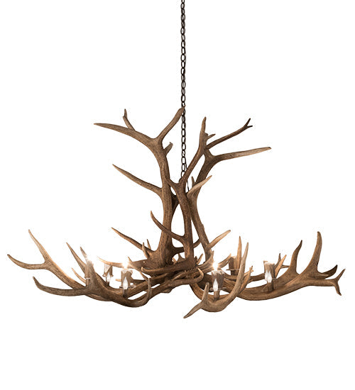 Meyda Lighting Antlers 66" 8-Light Antique Copper Elk Chandelier
