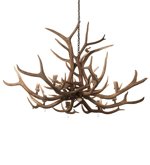 Meyda Lighting Antlers 66" 8-Light Antique Copper Elk Chandelier