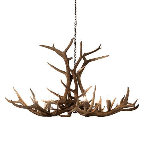 Meyda Lighting Antlers 66" 8-Light Antique Copper Elk Chandelier