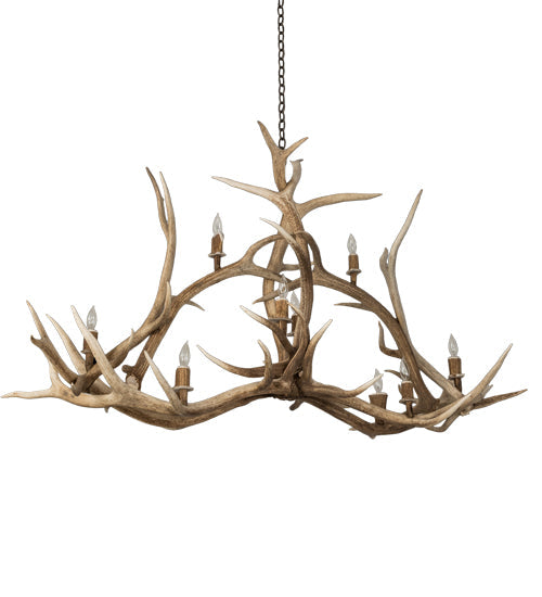 Meyda Lighting Antlers 67" 10-Light Antique Copper Elk Chandelier