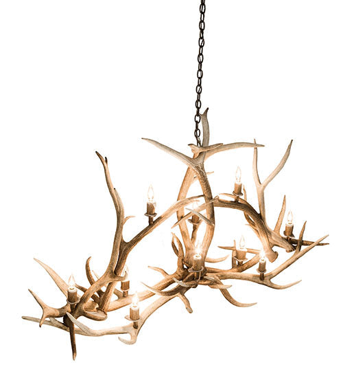 Meyda Lighting Antlers 67" 10-Light Antique Copper Elk Chandelier