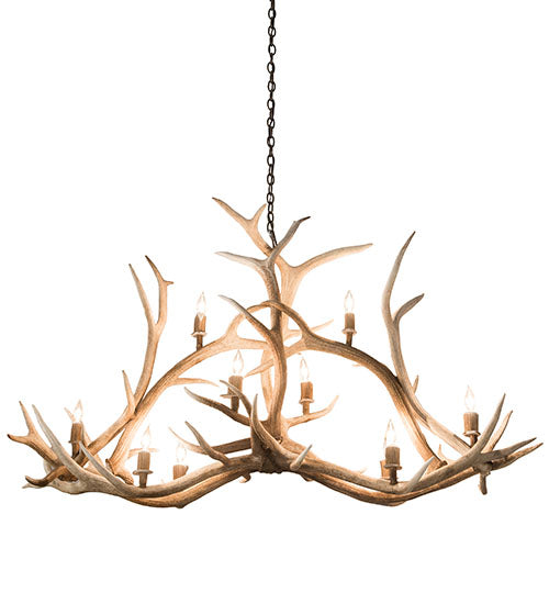 Meyda Lighting Antlers 67" 10-Light Antique Copper Elk Chandelier