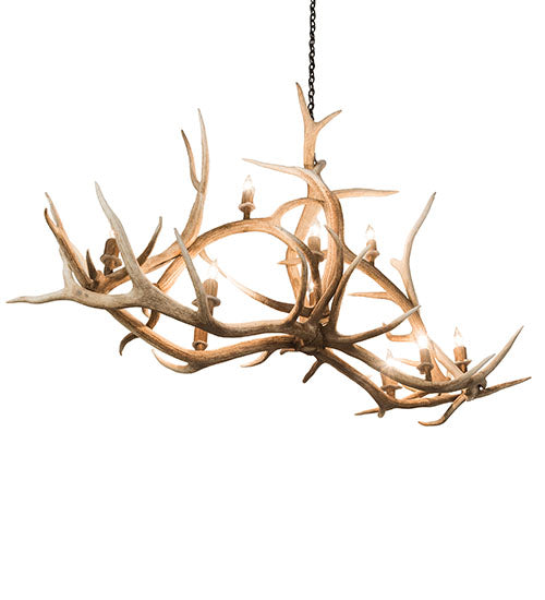 Meyda Lighting Antlers 67" 10-Light Antique Copper Elk Chandelier