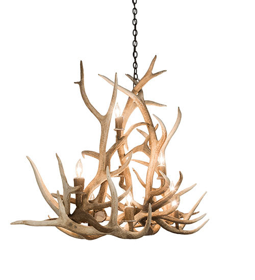 Meyda Lighting Antlers 67" 10-Light Antique Copper Elk Chandelier