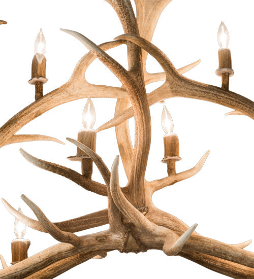 Meyda Lighting Antlers 67" 10-Light Antique Copper Elk Chandelier