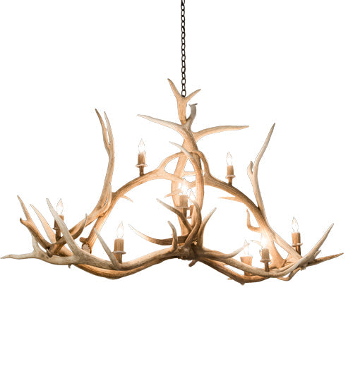 Meyda Lighting Antlers 67" 10-Light Antique Copper Elk Chandelier