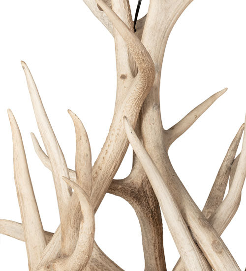 Meyda Lighting Antlers 69" 12-Light Solar Black & Sun Bleached Elk Chandelier