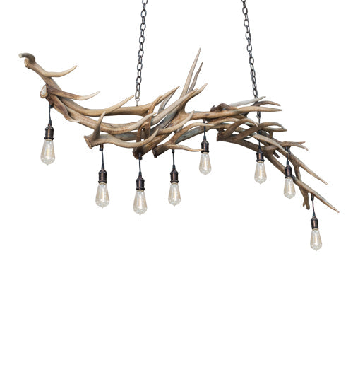 Meyda Lighting Antlers 69" 8-Light Mahogany Bronze Island Chandelier