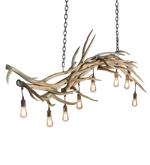 Meyda Lighting Antlers 69" 8-Light Mahogany Bronze Island Chandelier