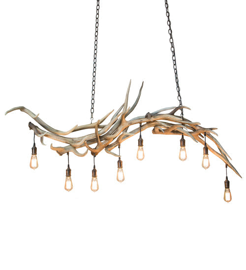 Meyda Lighting Antlers 69" 8-Light Mahogany Bronze Island Chandelier