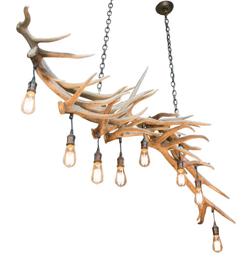 Meyda Lighting Antlers 69" 8-Light Mahogany Bronze Island Chandelier