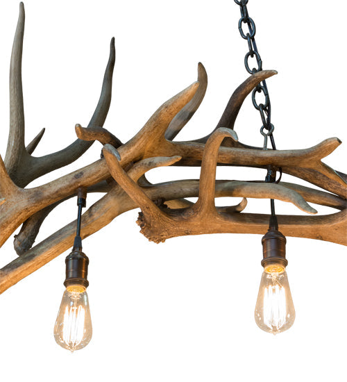 Meyda Lighting Antlers 69" 8-Light Mahogany Bronze Island Chandelier