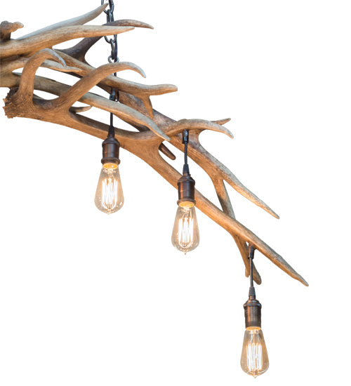 Meyda Lighting Antlers 69" 8-Light Mahogany Bronze Island Chandelier