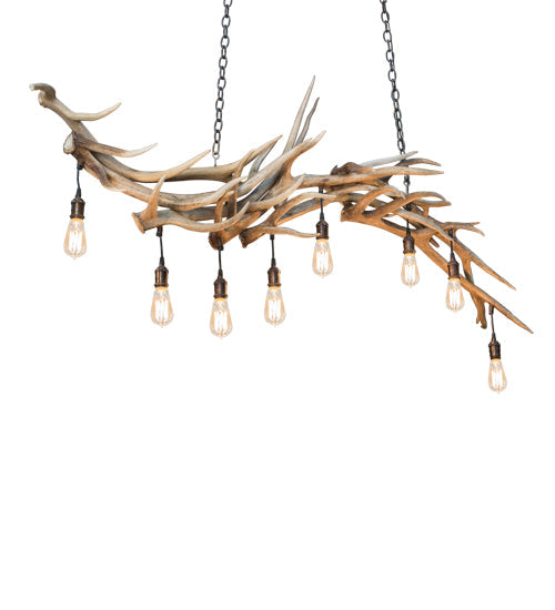Meyda Lighting Antlers 69" 8-Light Mahogany Bronze Island Chandelier