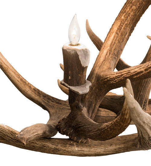Meyda Lighting Antlers 70" 10-Light Antique Copper Elk Chandelier