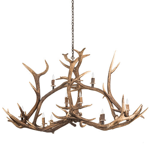 Meyda Lighting Antlers 70" 10-Light Antique Copper Elk Chandelier