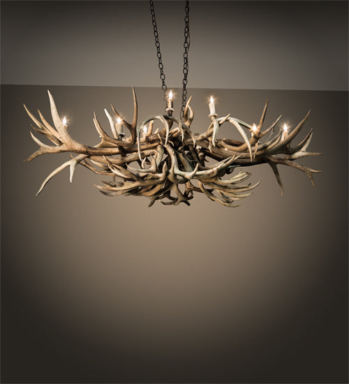 Meyda Lighting Antlers 71" 10-Light Antique Copper Deer Island Chandelier