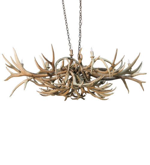 Meyda Lighting Antlers 71" 10-Light Antique Copper Deer Island Chandelier