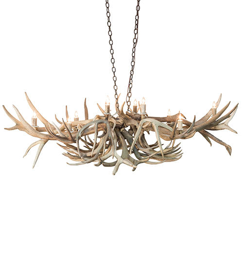 Meyda Lighting Antlers 71" 10-Light Antique Copper Deer Island Chandelier