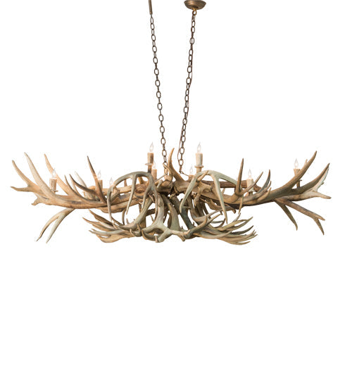 Meyda Lighting Antlers 71" 10-Light Antique Copper Deer Island Chandelier