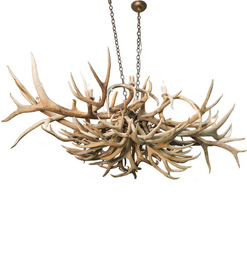 Meyda Lighting Antlers 71" 10-Light Antique Copper Deer Island Chandelier