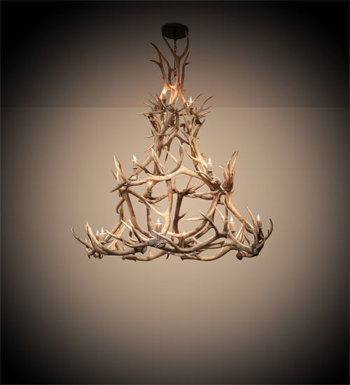 Meyda Lighting Antlers 72" 16-Light Mahogany Bronze Elk Chandelier