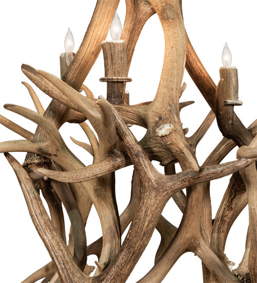 Meyda Lighting Antlers 72" 16-Light Mahogany Bronze Elk Chandelier