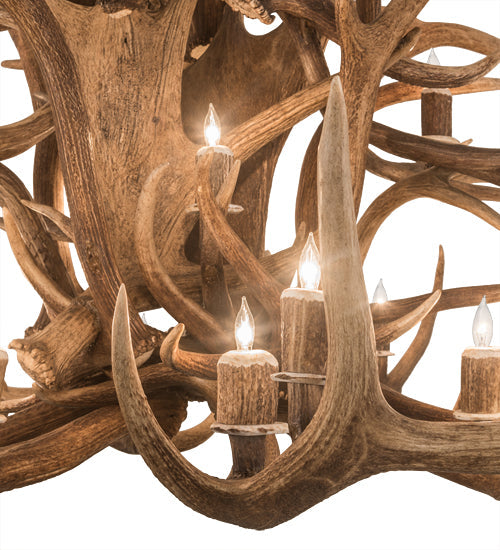 Meyda Lighting Antlers 72" 24-Light Antique Copper Elk Chandelier