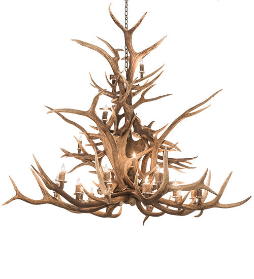 Meyda Lighting Antlers 72" 24-Light Antique Copper Elk Chandelier