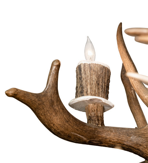Meyda Lighting Antlers 84" 16-Light Mahogany Bronze & Deer Antlers Chandelier