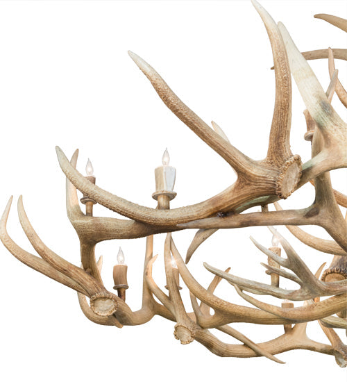 Meyda Lighting Antlers 84" 18-Light Antique Copper Elk & Mule Deer Chandelier