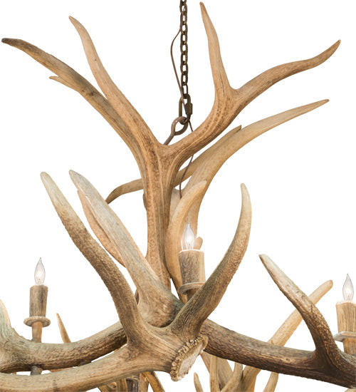 Meyda Lighting Antlers 84" 18-Light Antique Copper Elk & Mule Deer Chandelier