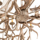 Meyda Lighting Antlers 84" 20-Light Beige Satin Chandelier With Ivory Faux Candlelight