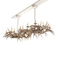 Meyda Lighting Antlers 84" 20-Light Beige Satin Chandelier With Ivory Faux Candlelight