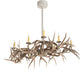Meyda Lighting Antlers 84" 8-Light Beige Satin Elk Chandelier With Ivory Faux Candlelight