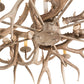 Meyda Lighting Antlers 84" 8-Light Beige Satin Elk Chandelier With Ivory Faux Candlelight