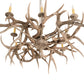 Meyda Lighting Antlers 84" 8-Light Beige Satin Elk Chandelier With Ivory Faux Candlelight