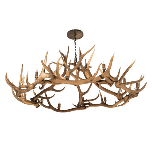 Meyda Lighting Antlers 85" 12-Light Antique Copper Chandelier