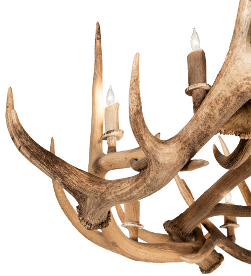 Meyda Lighting Antlers 85" 12-Light Antique Copper Chandelier