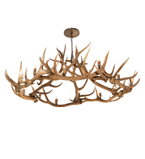 Meyda Lighting Antlers 85" 12-Light Antique Copper Chandelier