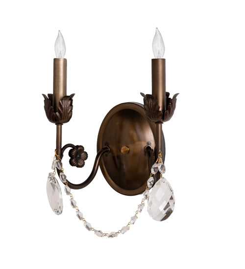 Meyda Lighting Antonia 10" 2-Light Antique Copper Wall Sconce