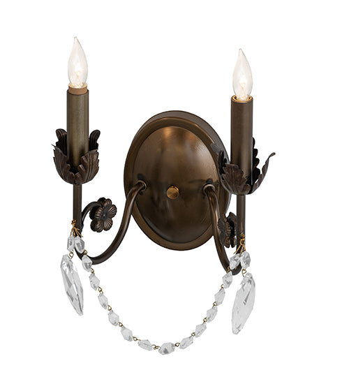 Meyda Lighting Antonia 10" 2-Light Antique Copper Wall Sconce