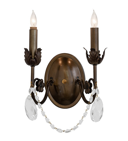 Meyda Lighting Antonia 10" 2-Light Antique Copper Wall Sconce