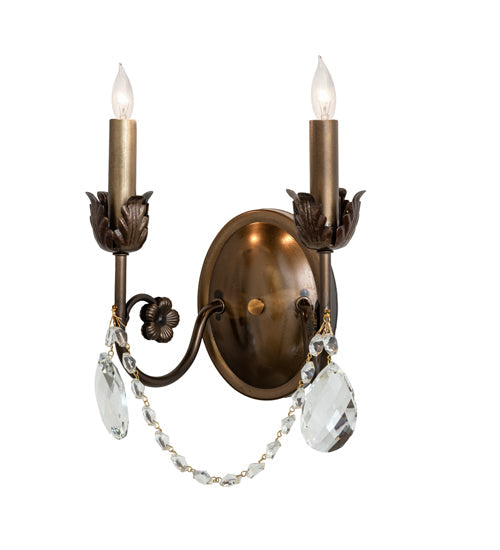 Meyda Lighting Antonia 10" 2-Light Antique Copper Wall Sconce