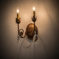 Meyda Lighting Antonia 10" 2-Light Autumn Leaf Wall Sconce With Amber Faux Candlelight