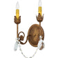 Meyda Lighting Antonia 10" 2-Light Autumn Leaf Wall Sconce With Amber Faux Candlelight