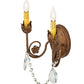 Meyda Lighting Antonia 10" 2-Light Autumn Leaf Wall Sconce With Amber Faux Candlelight