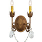 Meyda Lighting Antonia 10" 2-Light Autumn Leaf Wall Sconce With Amber Faux Candlelight