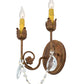 Meyda Lighting Antonia 10" 2-Light Autumn Leaf Wall Sconce With Amber Faux Candlelight