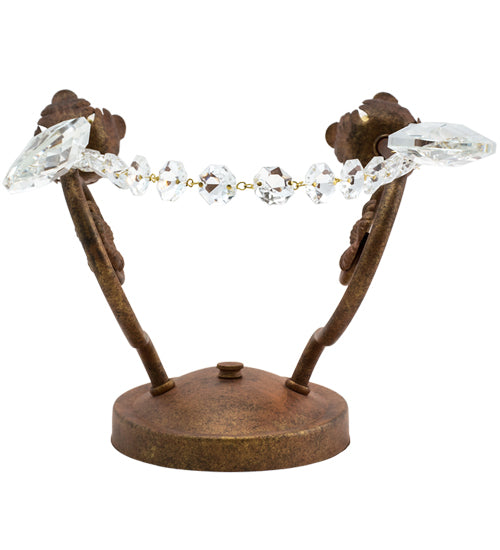Meyda Lighting Antonia 10" 2-Light Autumn Leaf Wall Sconce With Amber Faux Candlelight